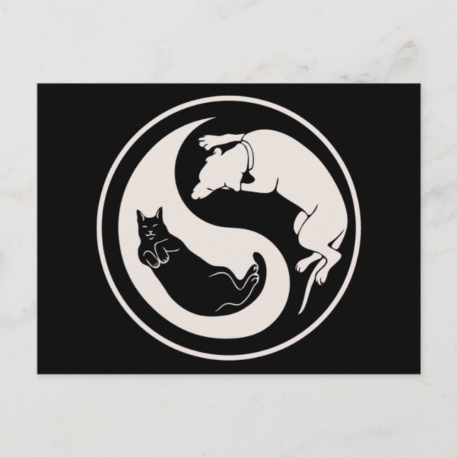 Cat-Dog Yin-Yang Postcard (Front)