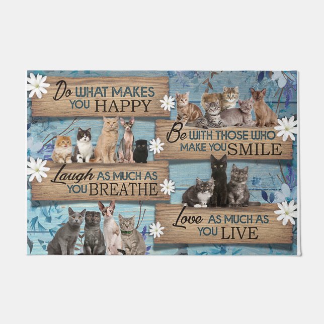 Cat Doormat, Funny Animals Welcome Mat (Front)