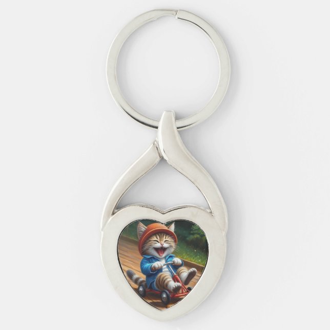 Cat drawing key ring (Front)