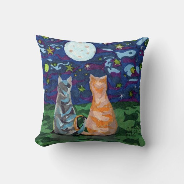 Cat Dreams Reversable Art Cushion (Front)