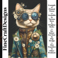 Cat Dressed In Coat With Daisies Y9 Decoupage