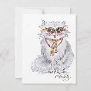 Cat dressed up for the party card