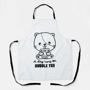 Cat Drink Bubble Tea, Boba Tea Clipart Apron