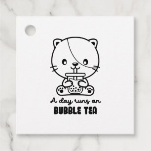 Cat Drink Bubble Tea, Boba Tea Clipart Favour Tags
