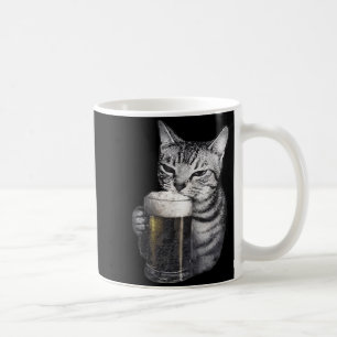 Cat drinking beer coffee mug
