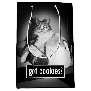 Cat Drinking Milk From Jug Medium Gift Bag