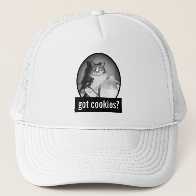 Cat Drinking Milk From Jug Trucker Hat (Front)