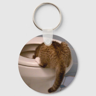 Cat Drinks Like a Dog KeyChain