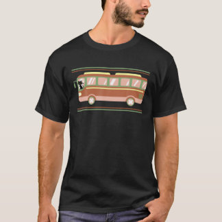 Cat Driving A Bus - Retro Style T-Shirt