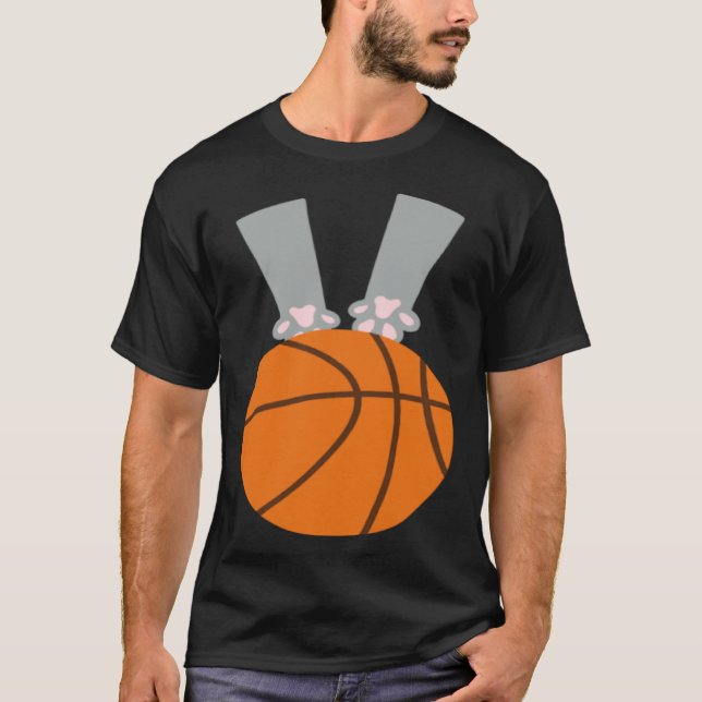 Cat Dunk cat dunking a basketball T-Shirt (Front)