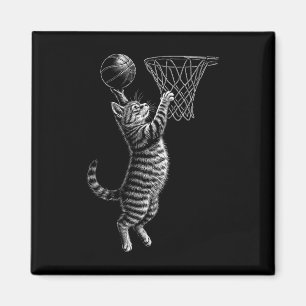 Cat Dunking - Sketll Player Fan Sketll Coach Men W Magnet