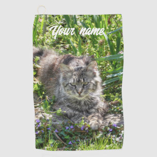 Cat During Eclipse Golf Towel