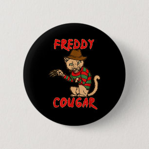 Cat _ Dy Cougar -funny Halloween For Men Women Kid 6 Cm Round Badge