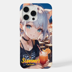 cat ears summer Girl iPhone / iPad ケース 15 Pro Max Case