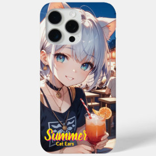 cat ears summer Girl iPhone / iPad ケース 15 Pro Max Case