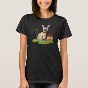 Cat Easter Egg Hunting Bunny Siamese Cat Easter Su T-Shirt