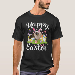 Cat Easter Egg Hunting Floral Balinese Cat Easter T-Shirt