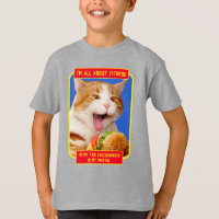 Cat Eating Cheeseburger