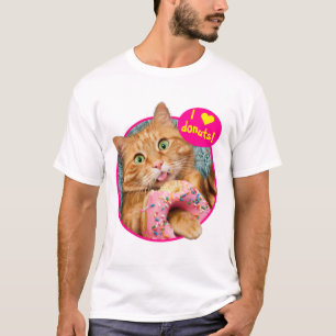 Cat Eating Donut T-Shirt