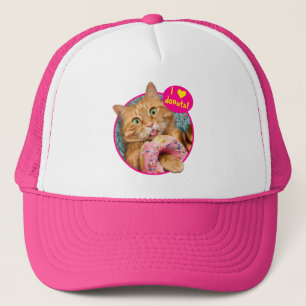 Cat Eating Doughnut Trucker Hat