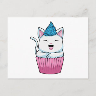 Cat Eating Muffin Postcard