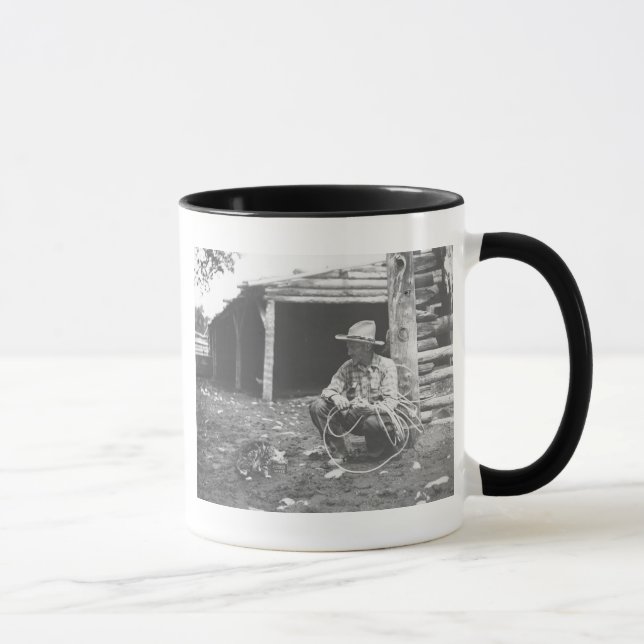 Cat eating out of a coffee can. mug (Right)