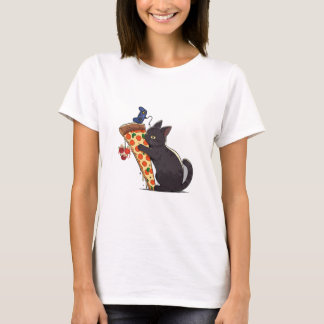 Cat Eating Pizza Game Paused T-Shirt