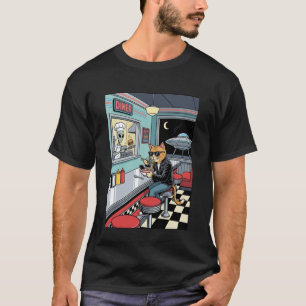 Cat Eating Ramen Diner Vintage Japanese Kawaii Ani T-Shirt