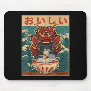 Cat Eating Ramen For Men Women Teens Girls Kawaii Mouse Pad