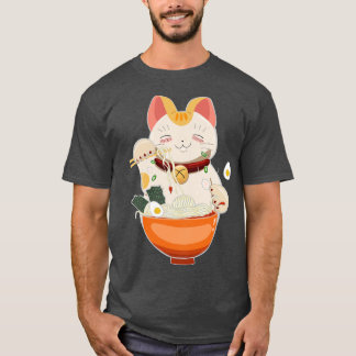 Cat Eating Ramen In Bowl T-Shirt