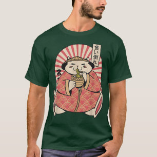 Cat Eating Ramen Noodles Cute Kawaii - Funny Cat L T-Shirt