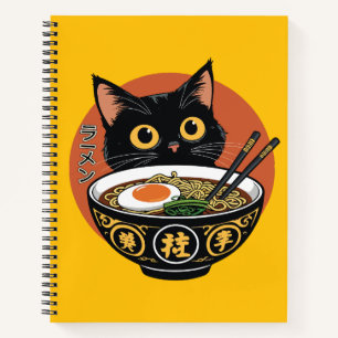 Cat eating ramen  notebook