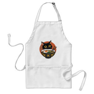 Cat eating ramen standard apron