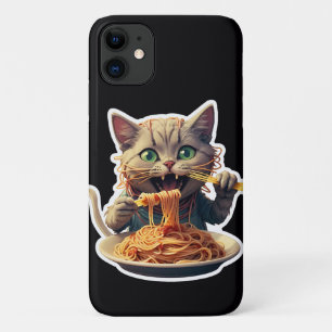 Cat Eating Spaghetti iPhone 11 Case