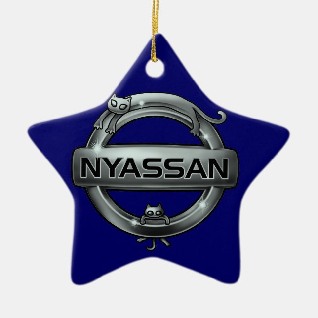 cat emblem 2 ceramic tree decoration (Front)