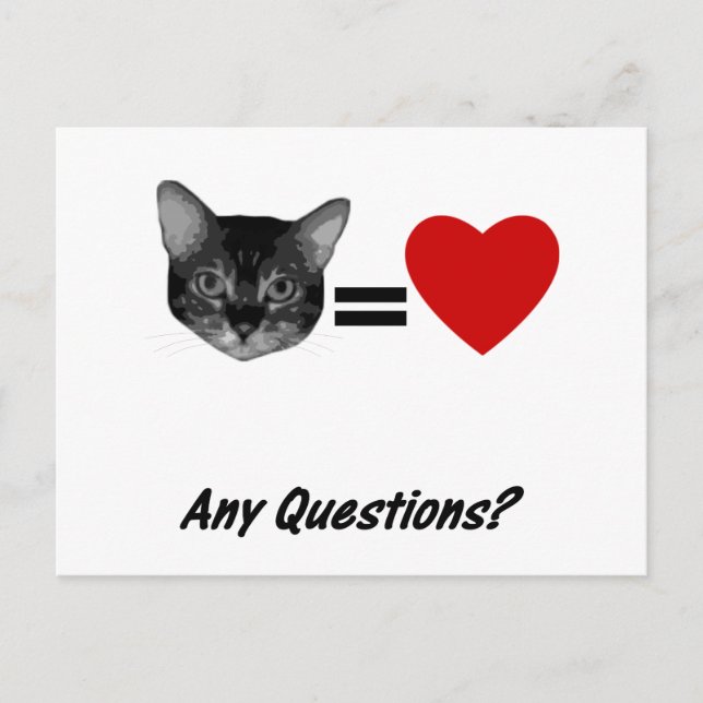 Cat Equals Love Postcard (Front)
