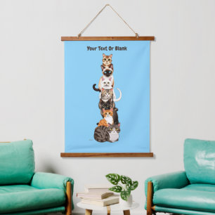 Cat-Er-Pillar Feline Tower Hanging Tapestry