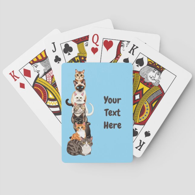 Cat-Er-Pillar Feline Tower Playing Cards (Back)