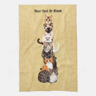 Cat-Er-Pillar Feline Tower Tea Towel