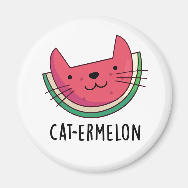 Cat-ermelon Funny Cat Watermelon Pun  Magnet (Front)