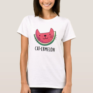 Cat-ermelon Funny Cat Watermelon Pun  T-Shirt