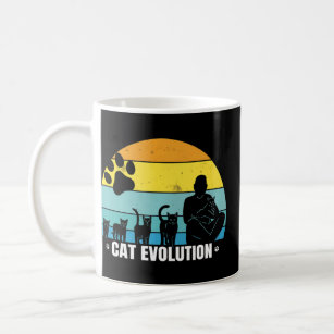 Cat Evolution On Vintage Sunset - Darwin Inspirati Coffee Mug