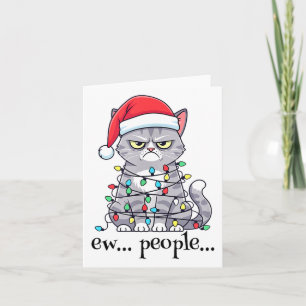 Cat Ew People Adult Humor Mens Womens Introvert An Card