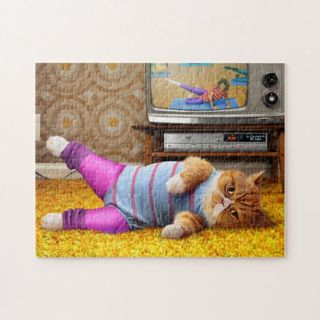 Cat Exercising Jigsaw Puzzle (Horizontal)
