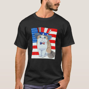 Cat Exotic Shorthair Cat 4h Of July T-Shirt