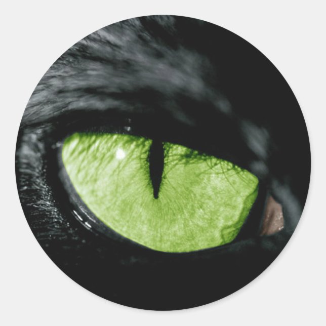 Cat eye classic round sticker (Front)
