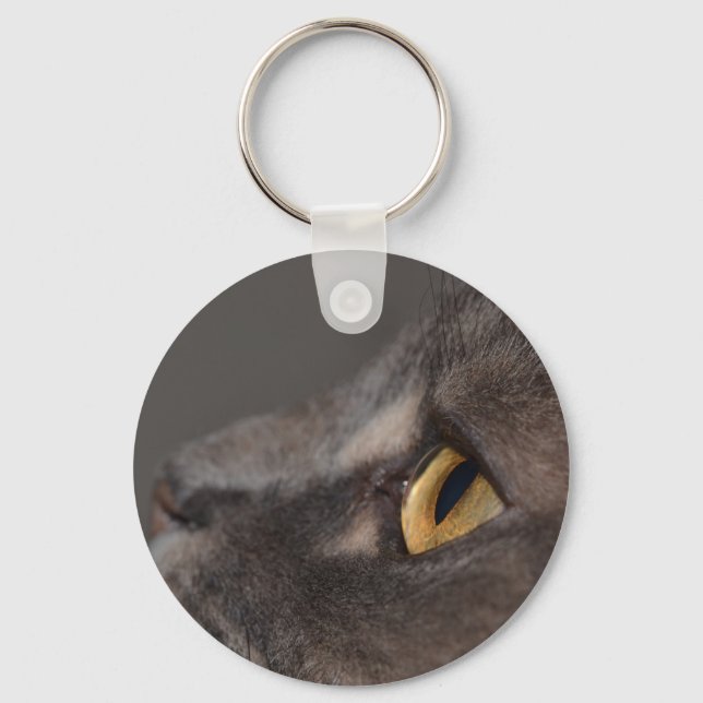 Cat Eye-Macro by Shirley Taylor Key Ring (Front)