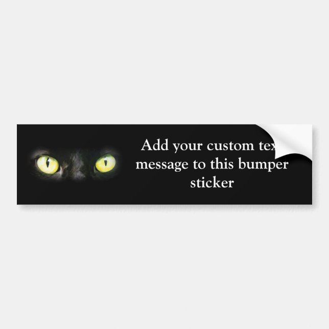 Cat Eyes, Black and Yellow Stare Bumper Sticker (Front)