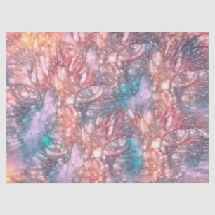 Cat Eyes Colorful Pink Teal Elegant Chic Texture Tissue Paper