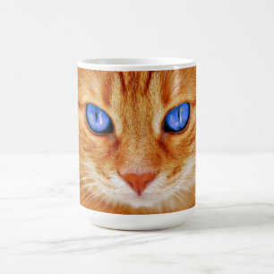 Cat Eyes Face Tiger mackerel red Cat Coffee Mug